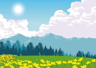 欢迎春天到花开风景