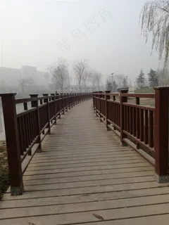 冬日红栏杆小桥 冬日红栏杆小桥