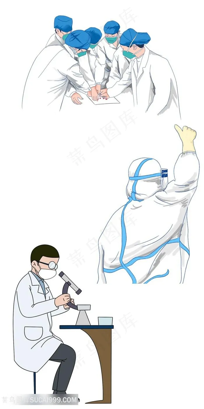 疫情加油医生护士卡通人物图片