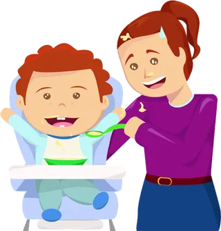 妈妈与孩子卡通素材简笔母亲节