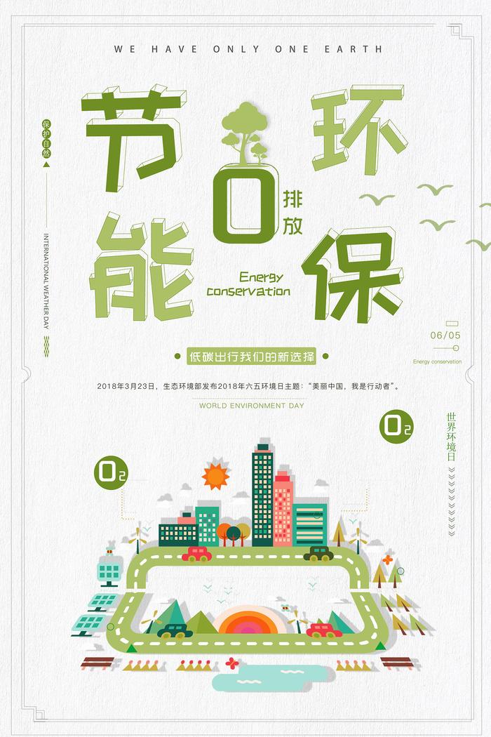 创意节能环保世界环境日公益环保宣传海报