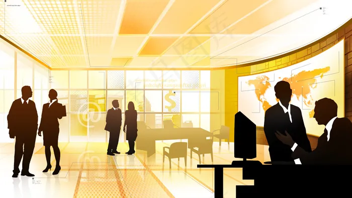 商务人士剪影图片素材