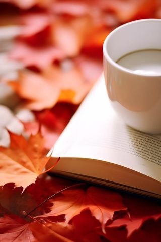 书本树叶秋叶红色简约背景