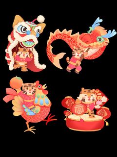 设计创造老虎虎年新年素材