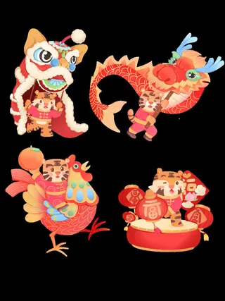 设计创造老虎虎年新年素材