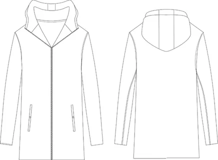 连帽外套一字袋 - 加长款