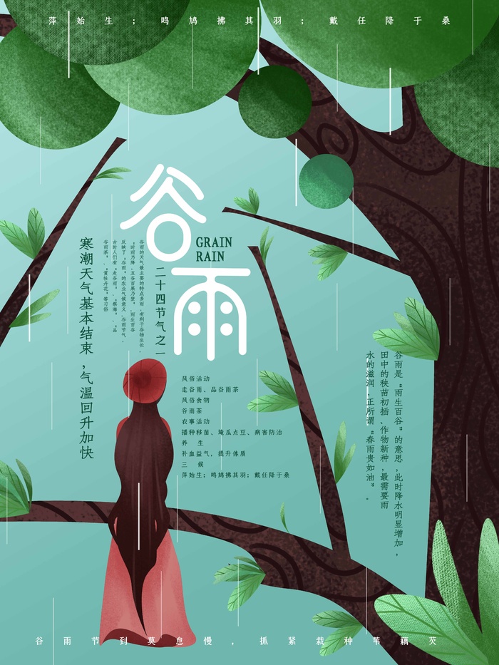 谷雨 二十四节气psd模版下载