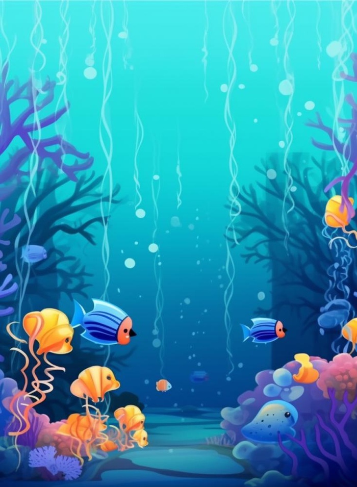 海洋生物世界清新蓝色背景9(896x1221)