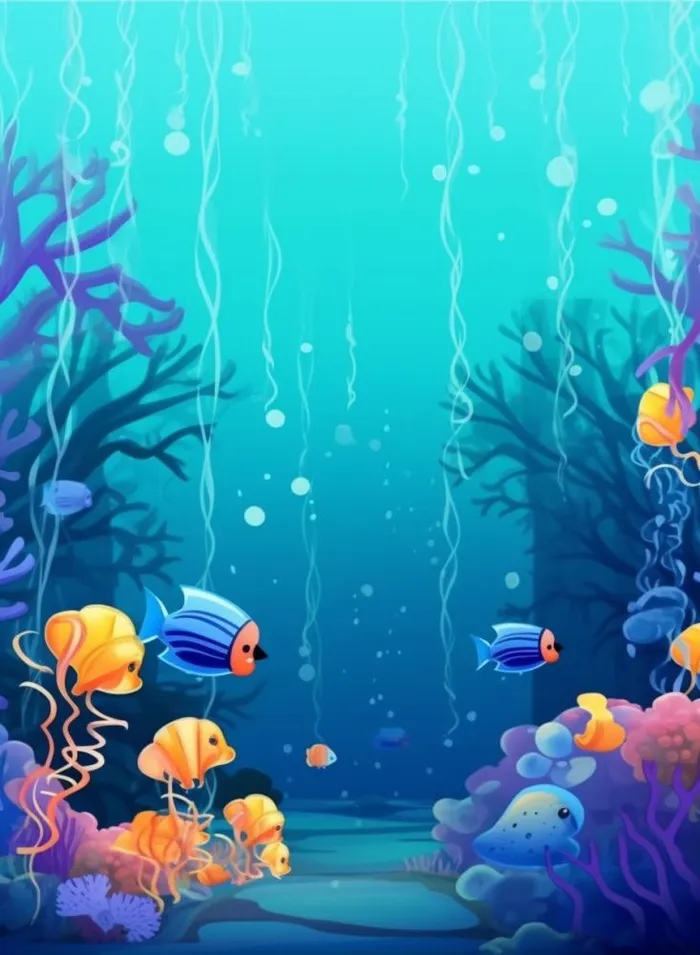 海洋生物世界清新蓝色背景9(896x1221)
