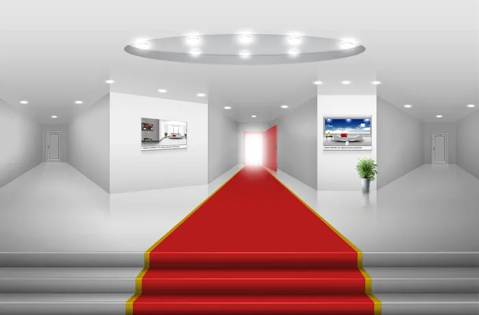 室内展厅布置设计风格PSD素材psd模版下载