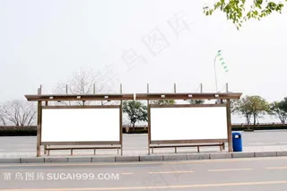 高清公交站广告牌图片下载