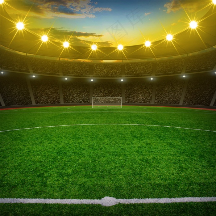 灯光和足球场地效果高清素材