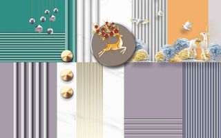 北欧背景墙现代简约壁画 