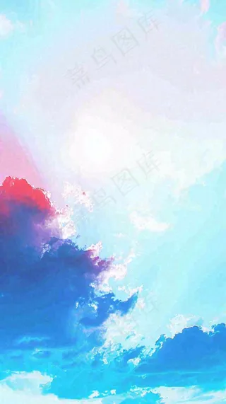 自然紫蓝色天空云层云彩漂浮浪漫阳光摄影