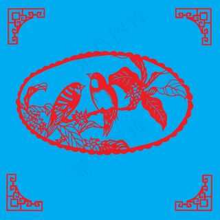 鸟剪纸 剪纸风元素