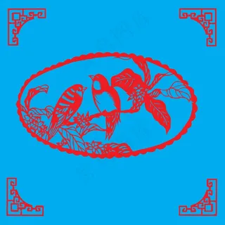 鸟剪纸 剪纸风元素