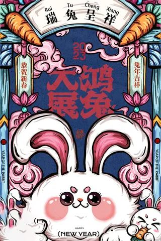 兔年 大宏展兔2023年海报展板