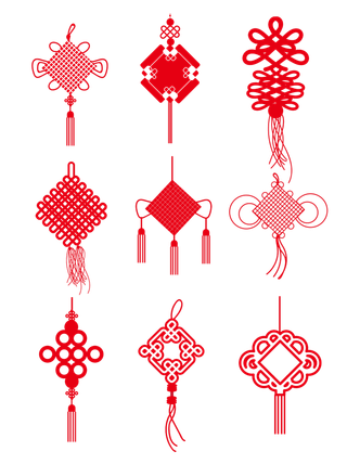 红色平安结中国结免扣素材