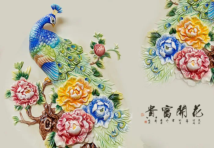 雕塑玉雕背景风景psd模版下载