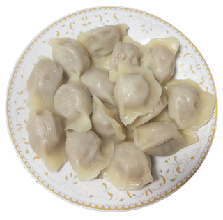 一盘猪肉白菜芹菜香菇荠菜水饺蒸饺免抠摄影元素素材