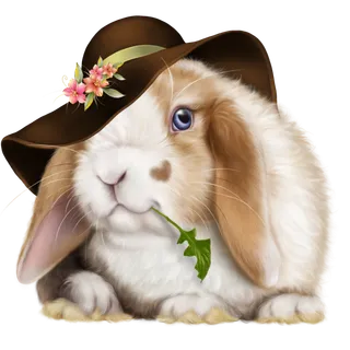 戴帽子兔子卡通
