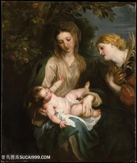 安东尼·范·戴克-- 处女和带圣加大肋纳(卡拉瓦乔)的孩子 安东尼·范·戴克-- 处女和带圣加大肋纳(卡拉瓦乔)的孩子