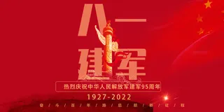 建军节红色展板