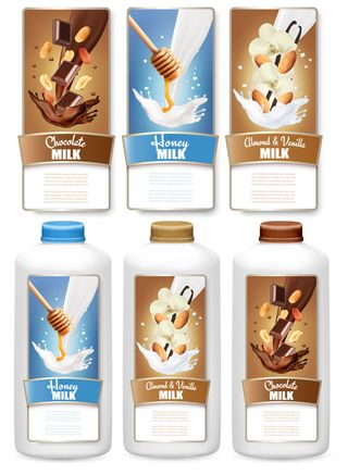 水果牛奶不干胶标签瓶贴纸