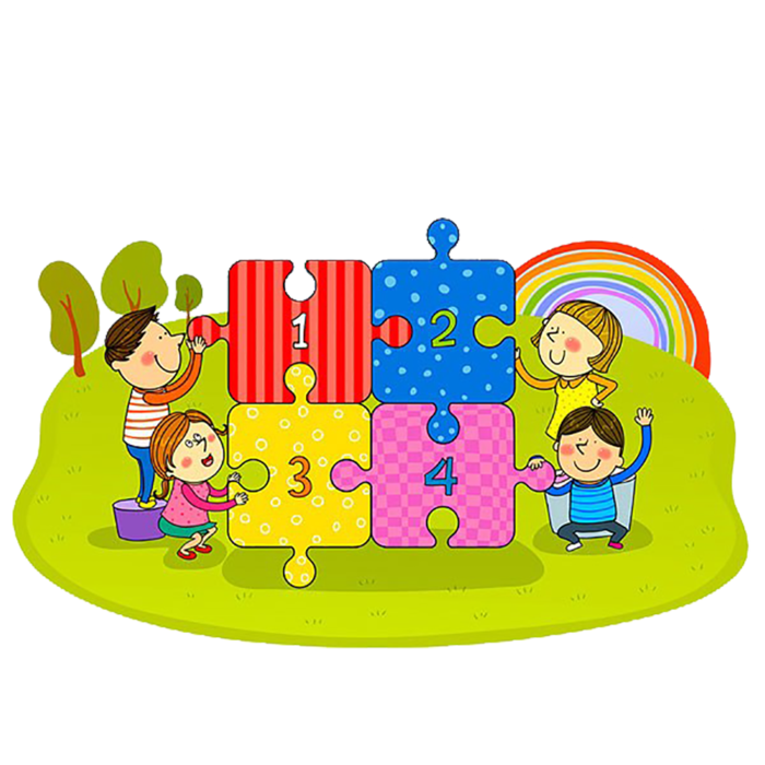 小孩玩拼图