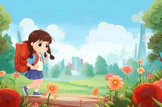 开学学习学生儿童草地背景