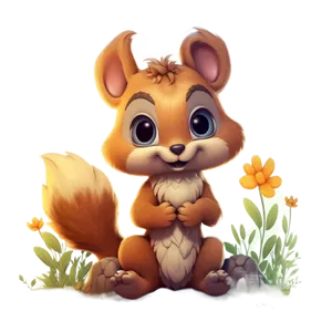 免抠卡通插画小松鼠免抠PNG元素 