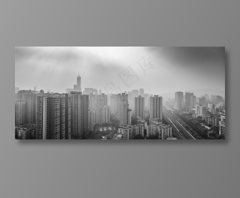 灰色雾霾城市