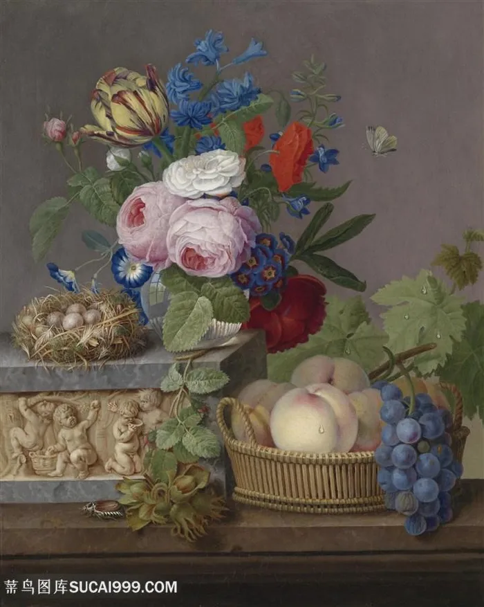 花与水果油画图片