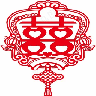 喜字剪纸 剪纸风元素