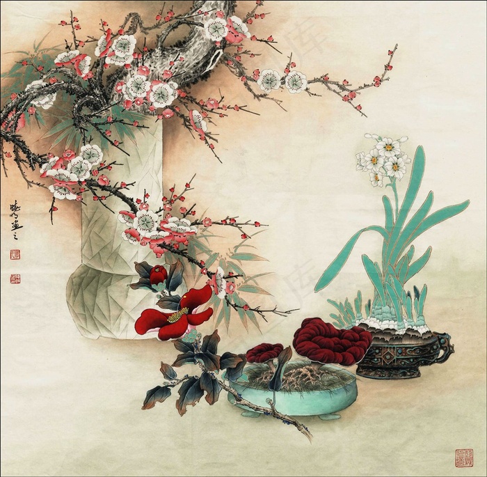 延年工笔艺术画