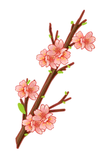 春天浪漫粉红色樱花手绘樱花梅花桃花花朵图片PNG免扣素材