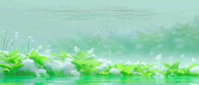 春天河面湖面花草意境古风，春分谷雨(1680x720)
