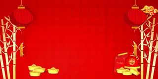 2022虎年新年春节卡通模板喜庆节日背景