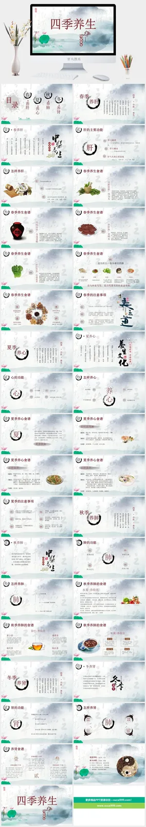 中医养生PPT模板预览图