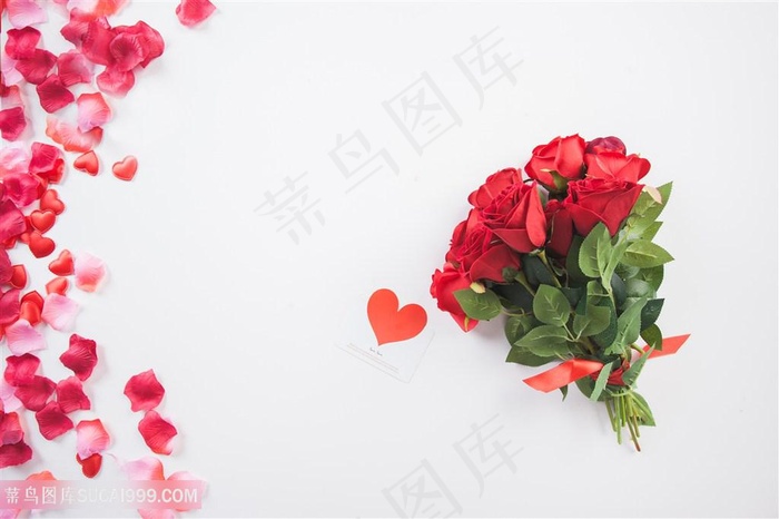 玫瑰花与贺卡