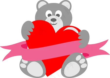 儿童节爱心卡通小熊图片