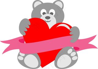 儿童节爱心卡通小熊图片