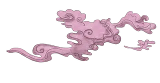 紫色祥云手绘免扣png透明素材