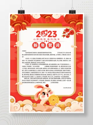 新年贺词 兔年新年贺词内容 兔年新年贺词背景