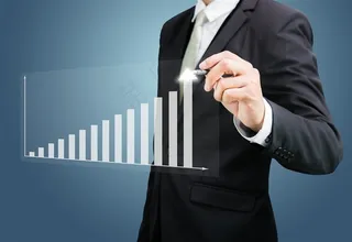 商务人士手掌上的曲线数据图表高清素材手势图片