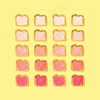 卡通面包片黄色背景图片