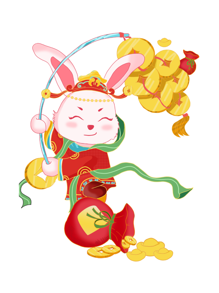 兔年插画兔年新年元素PNG免扣素材