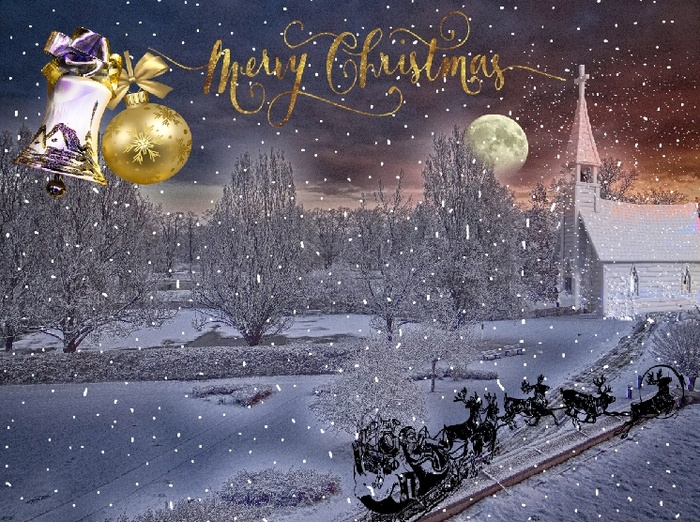 圣诞节雪花装饰风景