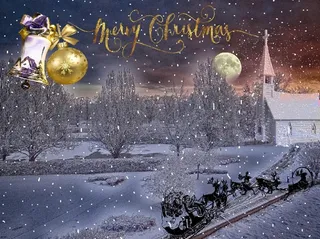 圣诞节雪花装饰风景