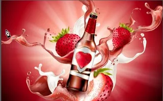 设计广告草莓饮料